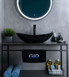 Раковина Gid BL9811 53349 накладная черная глянцевая 61x37x15